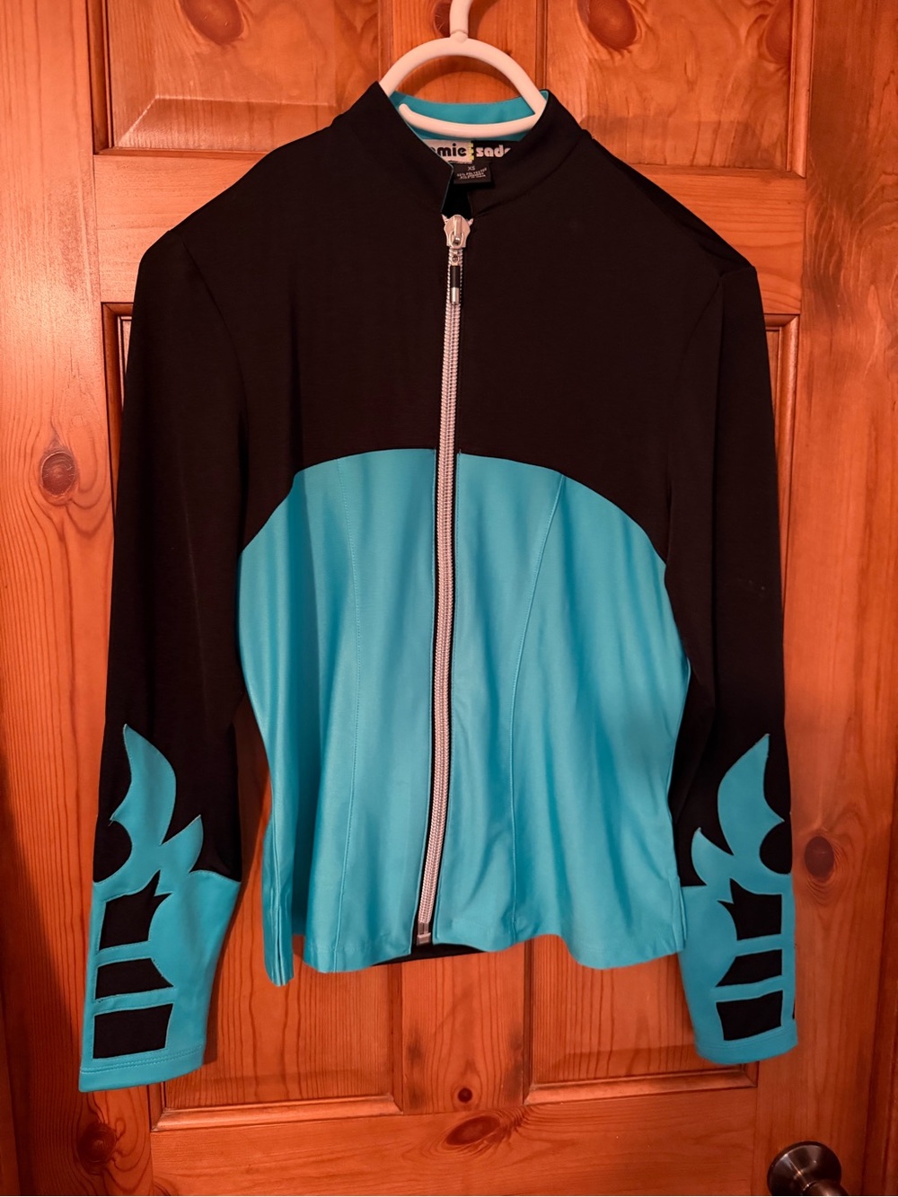 jamie sadock Black Jacket with Teal and Lime Accents
